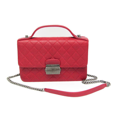 Red Leather Chanel Shoulder Bag