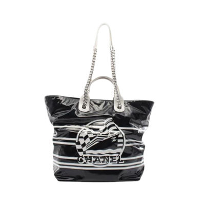 White Canvas Chanel Flap Bag