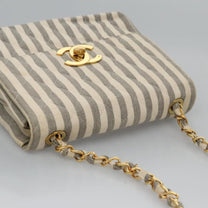 Thumbnail of Vintage White Canvas Chanel Crossbody Bag - Image 7