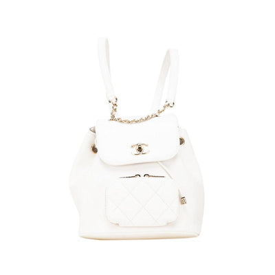 Vintage White Leather Chanel Backpack