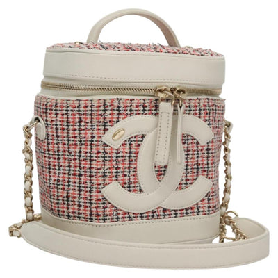 Pre-Owned White Leather Chanel Cosmetic Pouch