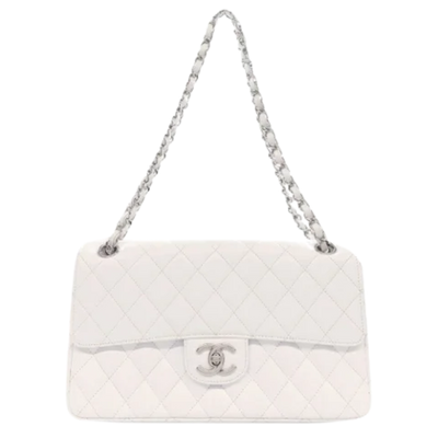 White Leather Chanel Shoulder Bag