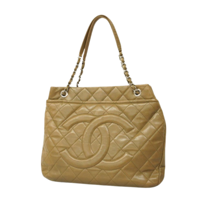 Pre-Owned Yellow Leather Chanel Tote