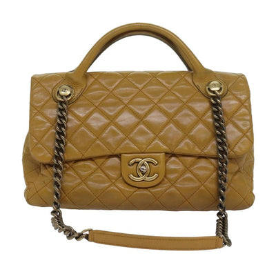 Yellow Leather Chanel Shoulder Bag