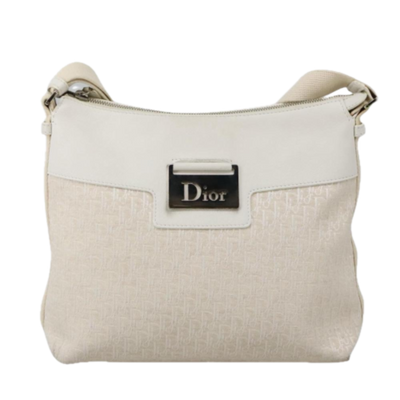 Pre-Owned Beige Canvas Dior Shoulder Bag