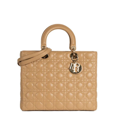 Vintage Beige Leather Dior Lady Dior