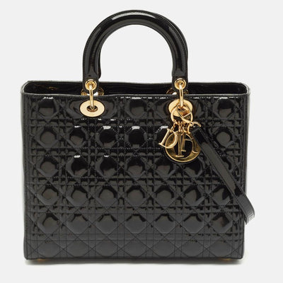 Pre-Owned Black Canvas Dior Lady Dior