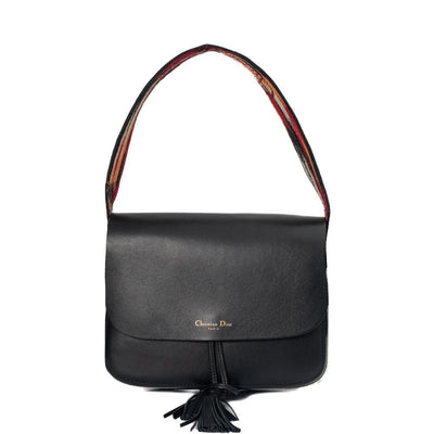 Vintage Black Leather Dior Handbag
