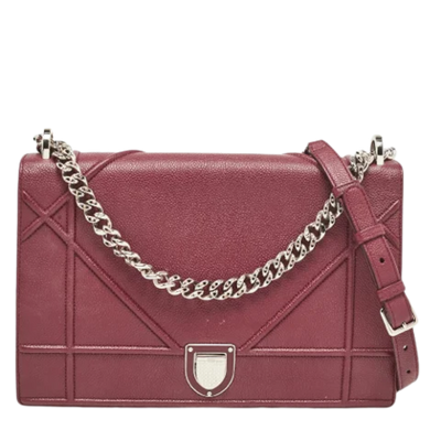 Pre-Owned Burgundy Leather Dior Crossbody Bag