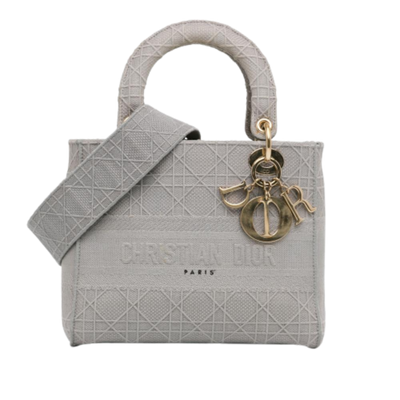 Pre-Owned Grey Canvas Dior Lady Dior