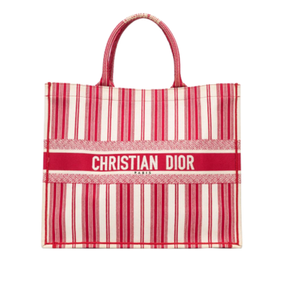 Vintage Red Canvas Dior Book Tote