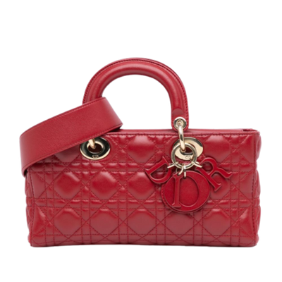 Pre-Owned Red Leather Dior Lady Dior