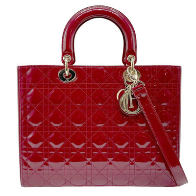 Pre-Owned Red Leather Dior Lady Dior