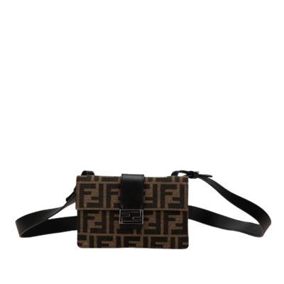 Pre-Owned Brown Canvas Fendi Belt Bag