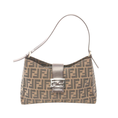 Brown Canvas Fendi Shoulder Bag