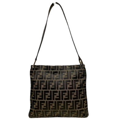 Brown Canvas Fendi Shoulder Bag