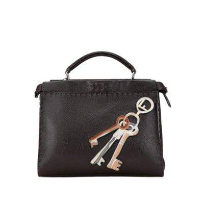Pre-Owned Brown Leather Fendi Peekaboo