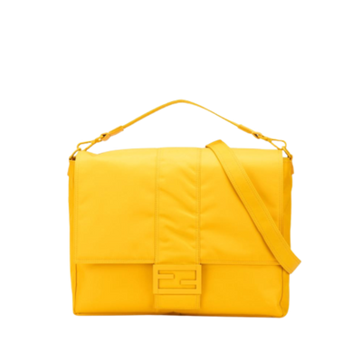 Pre-Owned Yellow Nylon Fendi Baguette