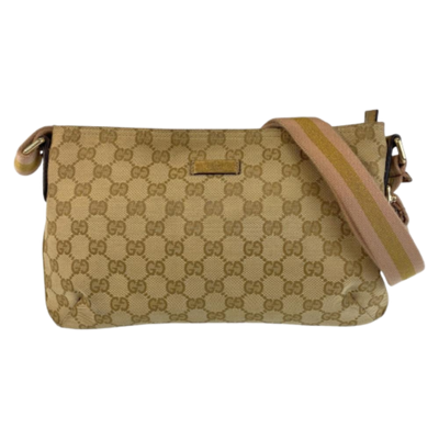 Vintage Beige Canvas Gucci Crossbody Bag
