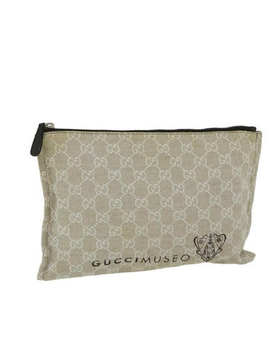 Beige Canvas Gucci Clutch