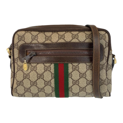 Vintage Beige Canvas Gucci Shoulder Bag