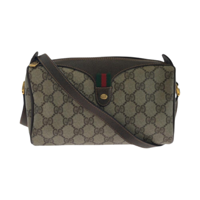 Vintage Beige Canvas Gucci Shoulder Bag
