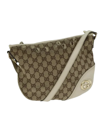 Pre-Owned Beige Canvas Gucci Shoulder Bag