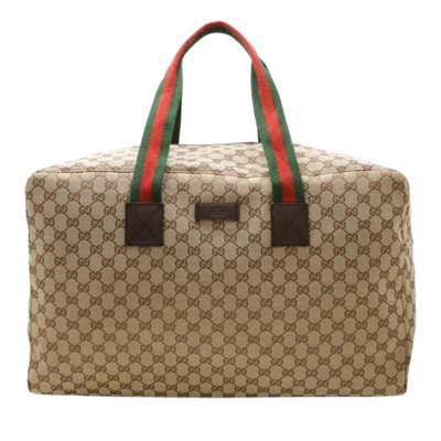 Pre-Owned Beige Canvas Gucci Travel Bag