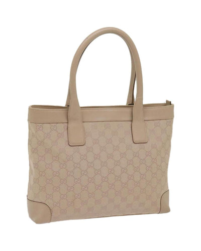Pre-Owned Beige Canvas Gucci Tote