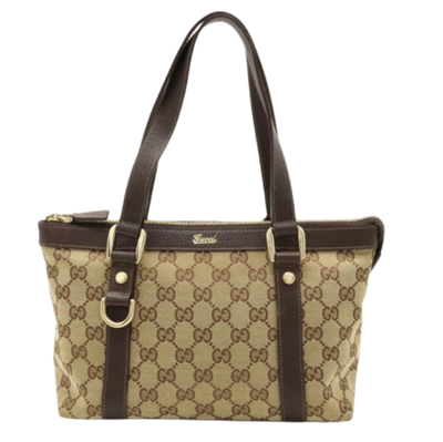 Pre-Owned Beige Canvas Gucci Tote