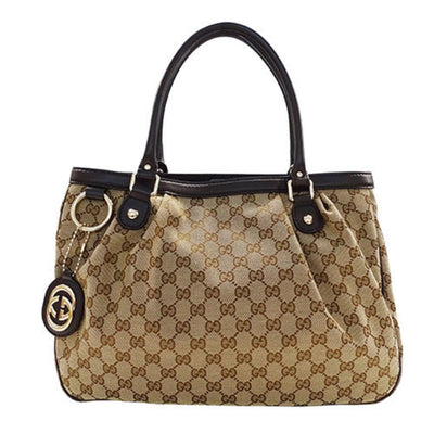 Vintage Beige Canvas Gucci Tote