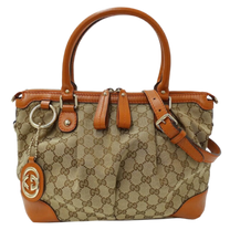 Thumbnail of Pre-Owned Beige Fabric Gucci Handbag - Image 1