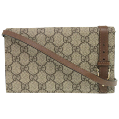 Pre-Owned Beige Fabric Gucci Shoulder Bag