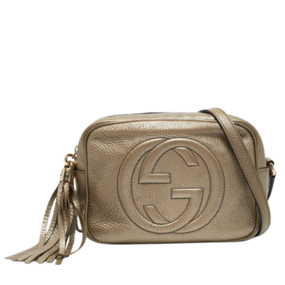 Vintage Beige Leather Gucci Crossbody Bag