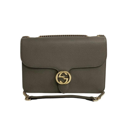 Vintage Beige Leather Gucci Shoulder Bag