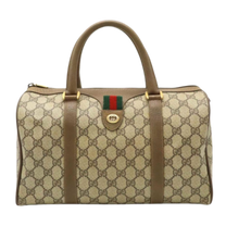 Thumbnail of Vintage Beige Leather Gucci Boston Bag - Image 1
