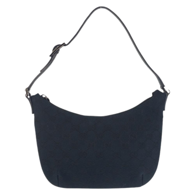 Vintage Black Canvas Gucci Shoulder Bag