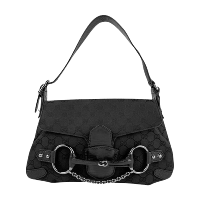 Pre-Owned Black Canvas Gucci Shoulder Bag