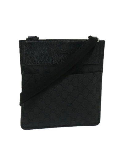 Vintage Black Canvas Gucci Shoulder Bag