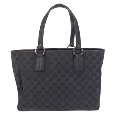 Vintage Black Canvas Gucci Tote