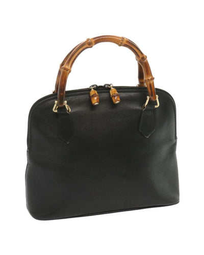 Pre-Owned Black Leather Gucci Bamboo