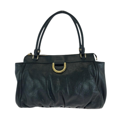 Vintage Black Leather Gucci Abbey