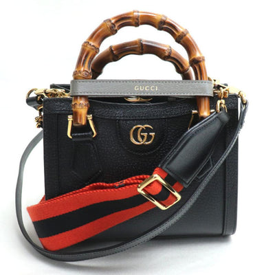 Vintage Black Leather Gucci Shoulder Bag