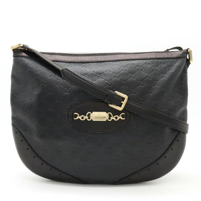 Vintage Black Leather Gucci Crossbody Bag