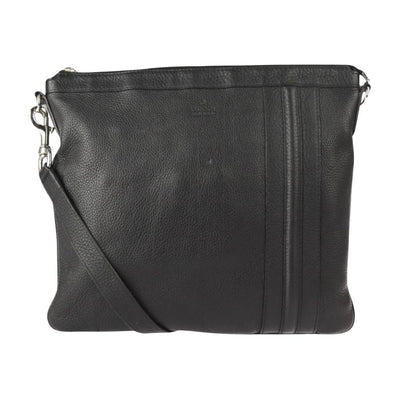 Pre-Owned Black Leather Gucci Messenger Bag