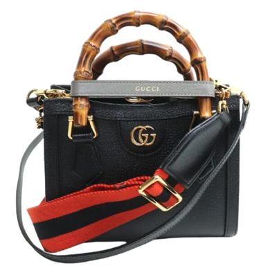 Black Leather Gucci Tote