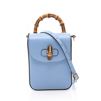 Blue Leather Gucci Bamboo