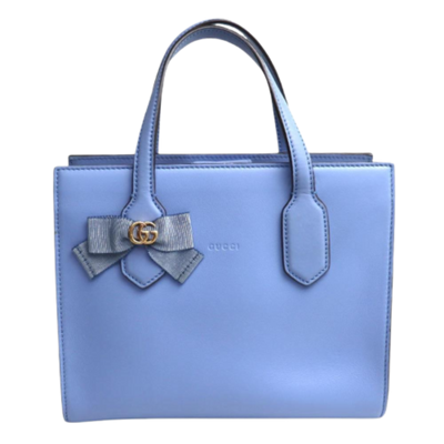 Blue Leather Gucci Tote