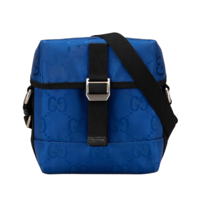 Pre-Owned Blue Nylon Gucci Messenger Bag