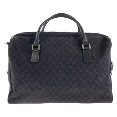 Vintage Brown Canvas Gucci Boston Bag